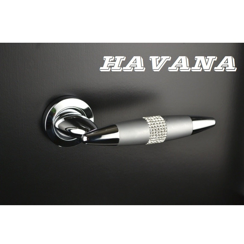 スワロスキー社製　クリスタル　レバーハンドル空錠　HABANA MESH [1090RO102]
